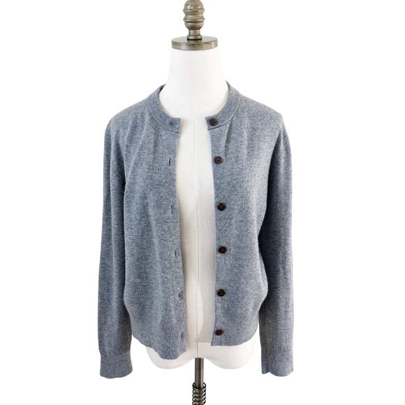 Vince Gray Cashmere Blend Cardigan Sweater Women's Small EUC Crew Neck Button Up - Picture 1 of 7